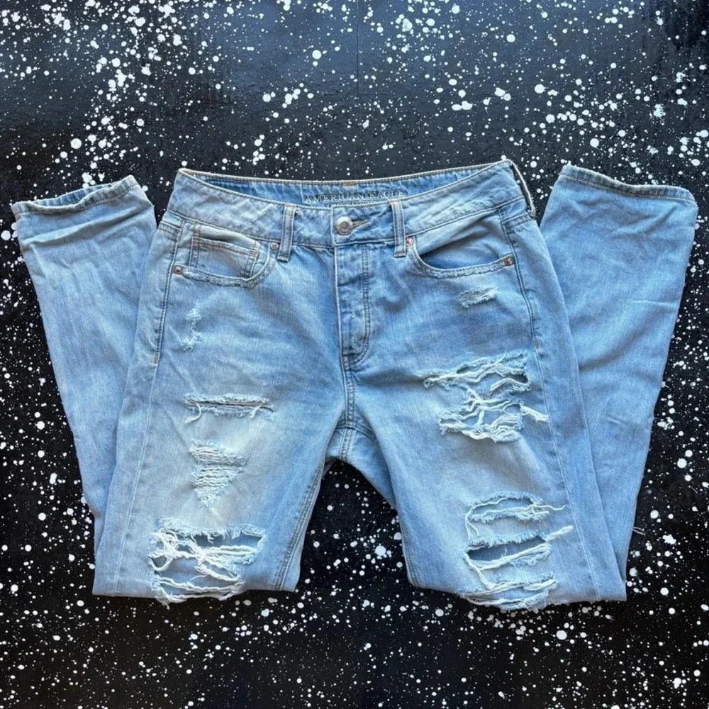 American Eagle Tom Girl Ripped Jeans Sz 4
